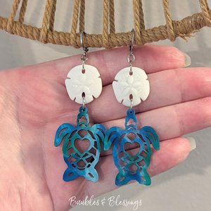 RESERVED for A: Custom Turtle Earrings