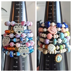 OOAK Colorful Bracelet with Riverstone & Ceramic Gaea Beads