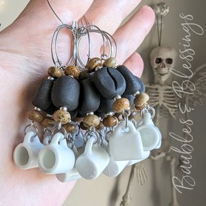 Coffee Earrings & Pendants with Handmade Beads