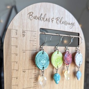 Lime Labyrinth Earrings with Faceted Amazonite Drops