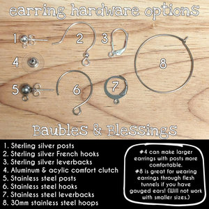 Stainless Steel & Glittery Acrylic Love Spellbook Earrings 
