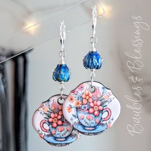 Kitty Skeleton Earrings with Handmade Ceramic Charms