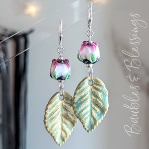 Kitty Skeleton Earrings with Handmade Ceramic Charms