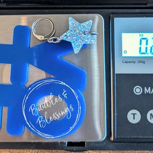 XL Lightweight Vote Blue Earrings with Holographic Stars