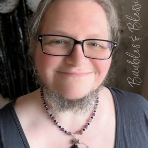 Witchy Raven Necklace with Lepidolite, Amethyst & Auralite-23
