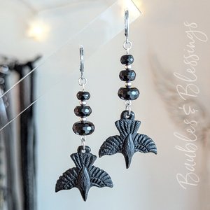Dark & Moody Raven Earrings with Graduated Onyx Beads (MTO)