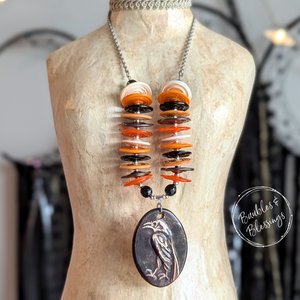 Bold Raven Statement Necklace with Beadfreaky Focal