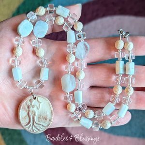Goddess Necklace with Larimar & Aquamarine 