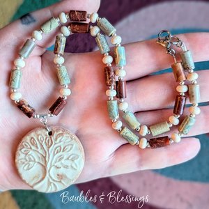 Tree of Life Necklace with Impression Jasper 