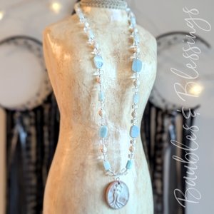 Goddess Necklace with Larimar & Aquamarine 