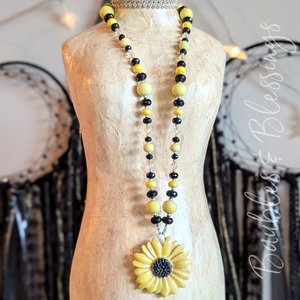 RESERVED for N: Custom Copy, Sunflower Necklace