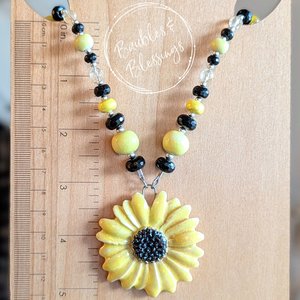 RESERVED for N: Custom Copy, Sunflower Necklace