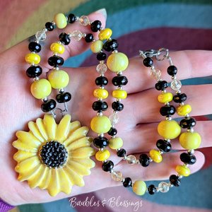 RESERVED for N: Custom Copy, Sunflower Necklace