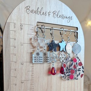 Acrylic Winterberry Earrings with Stainless Steel Spirals