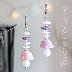 RESERVED for A: Mushroom Earrings