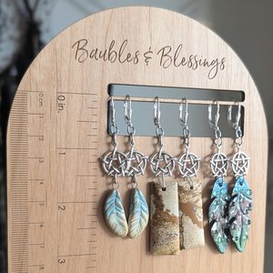 Colorful Lampwork Enameled Leaf Earrings 