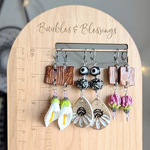 Calla Lily Earrings with Handmade Ceramic Charms