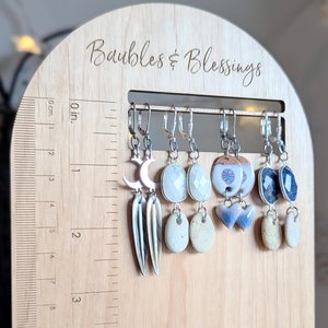 Howlite Earrings with Miniature Beach Pebbles