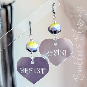 Resistance is Love: Earrings with Nonbinary Pride Flowers