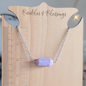 Simple Lepidolite Necklace: Heart & Higher Chakras