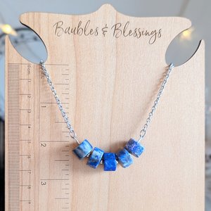 Simple Lapis Lazuli Necklace: Throat & Third Eye Chakras