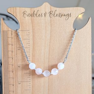 Simple Rose Quartz Necklace: Heart Chakra