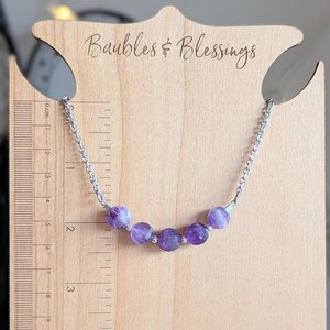Simple Amethyst Necklace: Third Eye & Crown Chakras