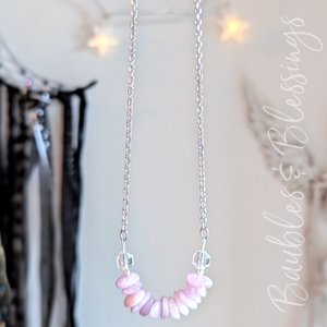 Simple Kunzite Necklace: Heart & Crown Chakras