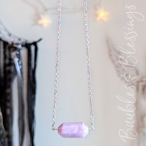 Simple Lepidolite Necklace: Heart & Higher Chakras
