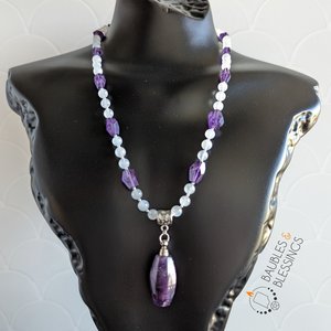 Stimmy Amethyst Bottle Necklace with Rainbow Moonstone
