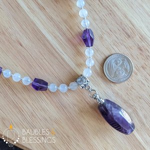 Stimmy Amethyst Bottle Necklace with Rainbow Moonstone
