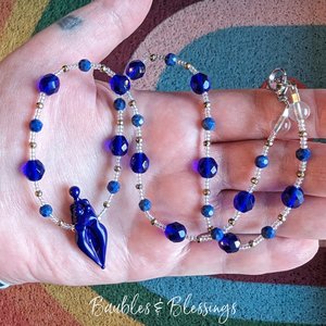 Lapis Lazuli Goddess Necklace with Handmade Focal