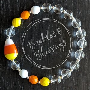Fun Candy Corn Bracelet with Quartz or Onyx (MTO)