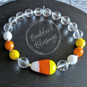 Fun Candy Corn Bracelet with Quartz or Onyx (MTO)