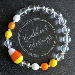 Fun Candy Corn Bracelet with Quartz or Onyx (MTO)