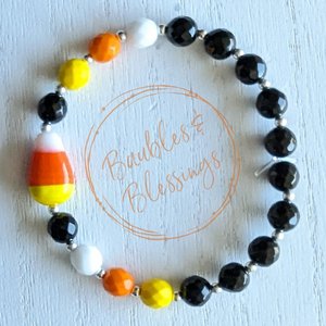 Fun Candy Corn Bracelet with Quartz or Onyx (MTO)
