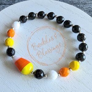 Fun Candy Corn Bracelet with Quartz or Onyx (MTO)
