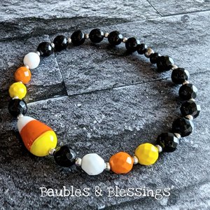 Fun Candy Corn Bracelet with Quartz or Onyx (MTO)
