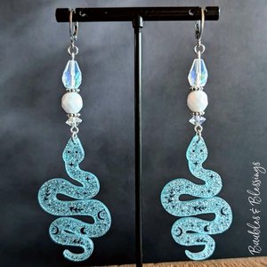 Ice Serpent Earrings with Czech Glass (MTO)