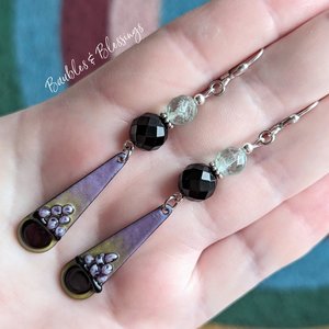 Witchy Cauldron Earrings with Onyx & Fluorite