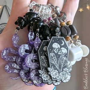 Eternal Embrace Skeleton Earrings with Onyx & Ruby (MTO)