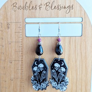Eternal Embrace Skeleton Earrings with Onyx & Ruby (MTO)