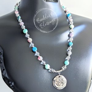 Mermaid Necklace with Apatite, Amazonite & Lepidolite