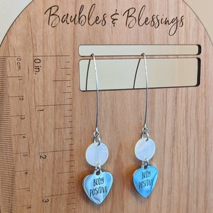 Acetate & Stainless Steel "Body Positive" Earrings