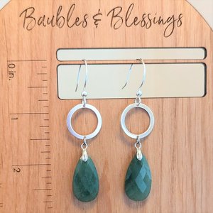 Simple Aventurine & Sterling Silver Earrings