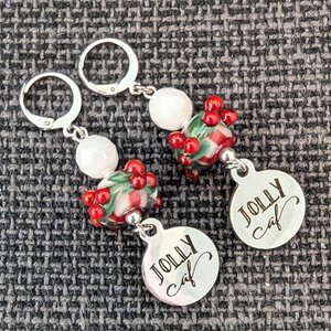 RESERVED for L: CUSTOM Jolly AF Holly Earrings 