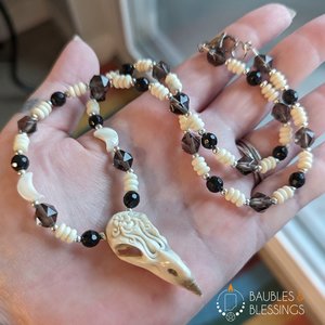 RESERVED for L: Raven Skull Necklace