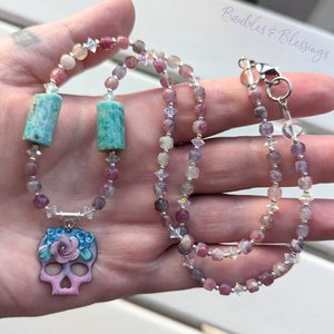 RESERVED for J: Sugar Skull Necklace #2