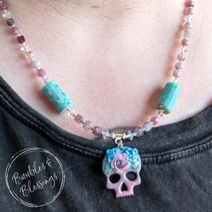 RESERVED for J: Sugar Skull Necklace #2