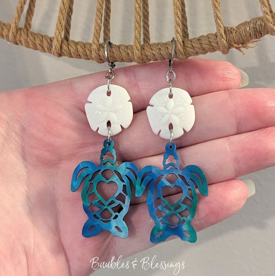 RESERVED for A: Custom Turtle Earrings